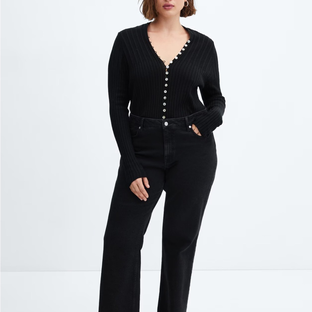 NWT Mango Ribbed Cardigan with Button Detail - Picture 11 of 16